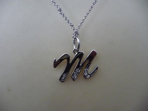 Pendant letter silver - letter, "m"