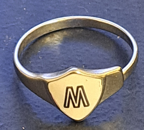 Shield shaped initial - shield-shaped, signet